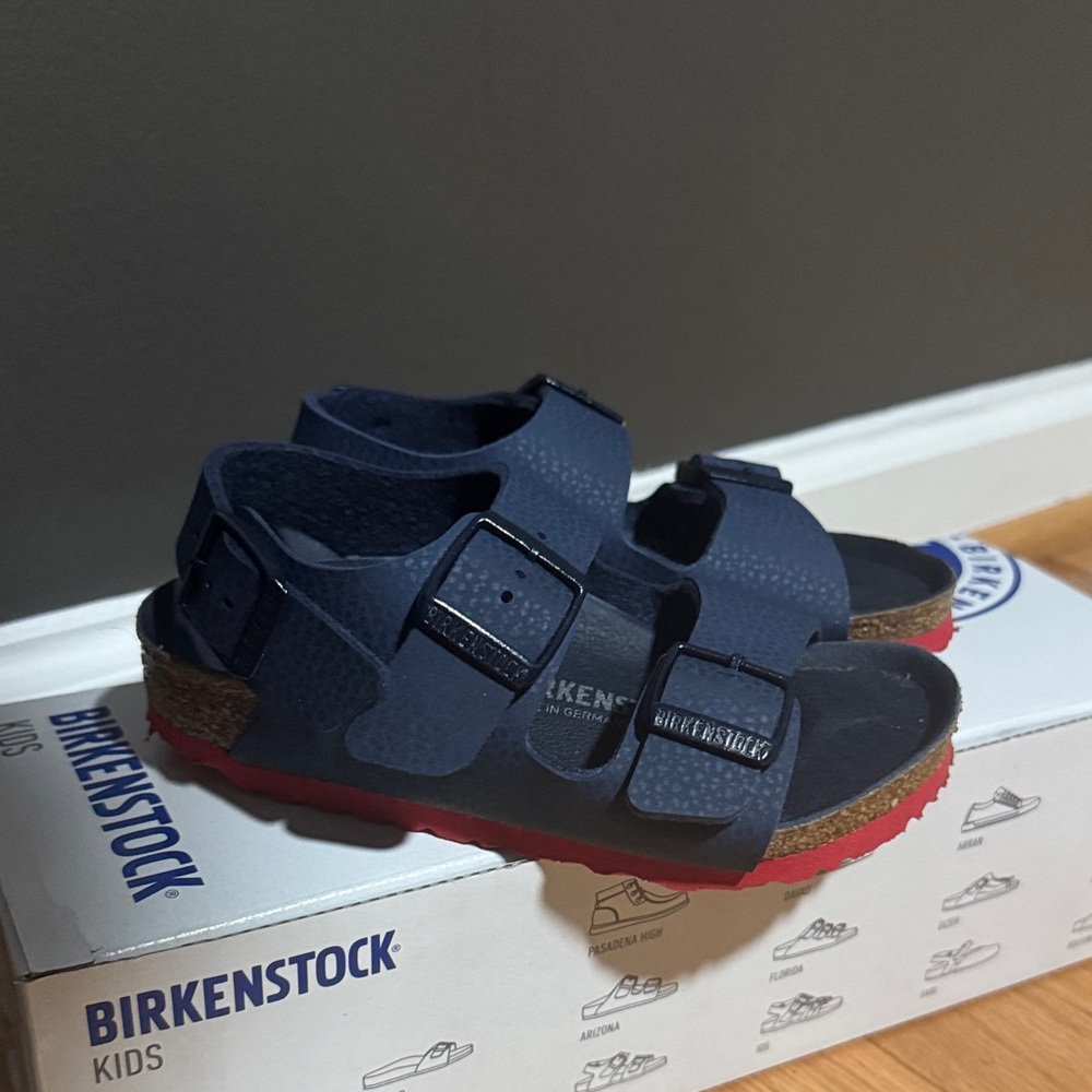 Birkenstock Kids Blue and Red Sandals